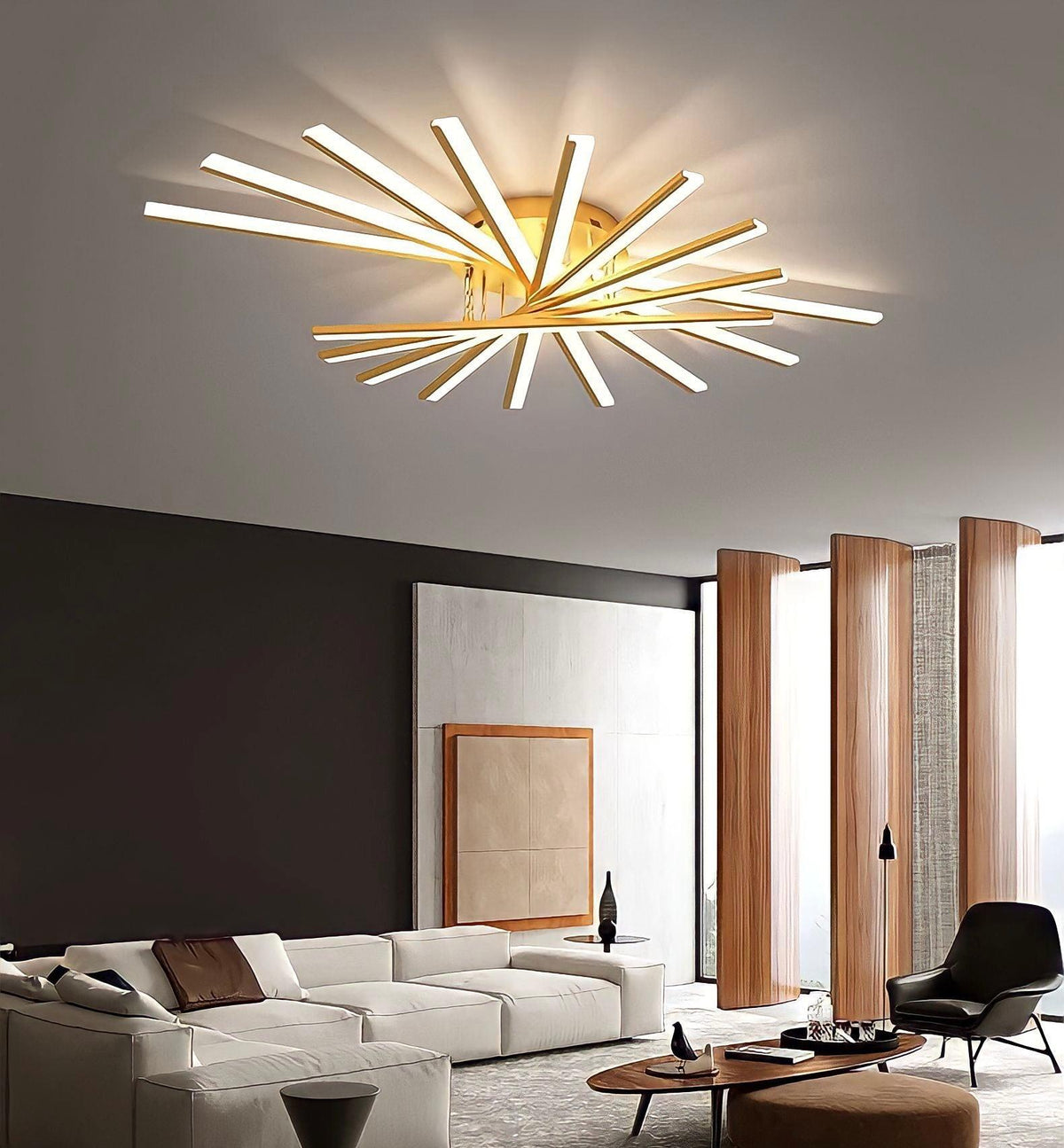 Plafonnier LED nordique à branches de 5 à 9 éléments, vue 5
