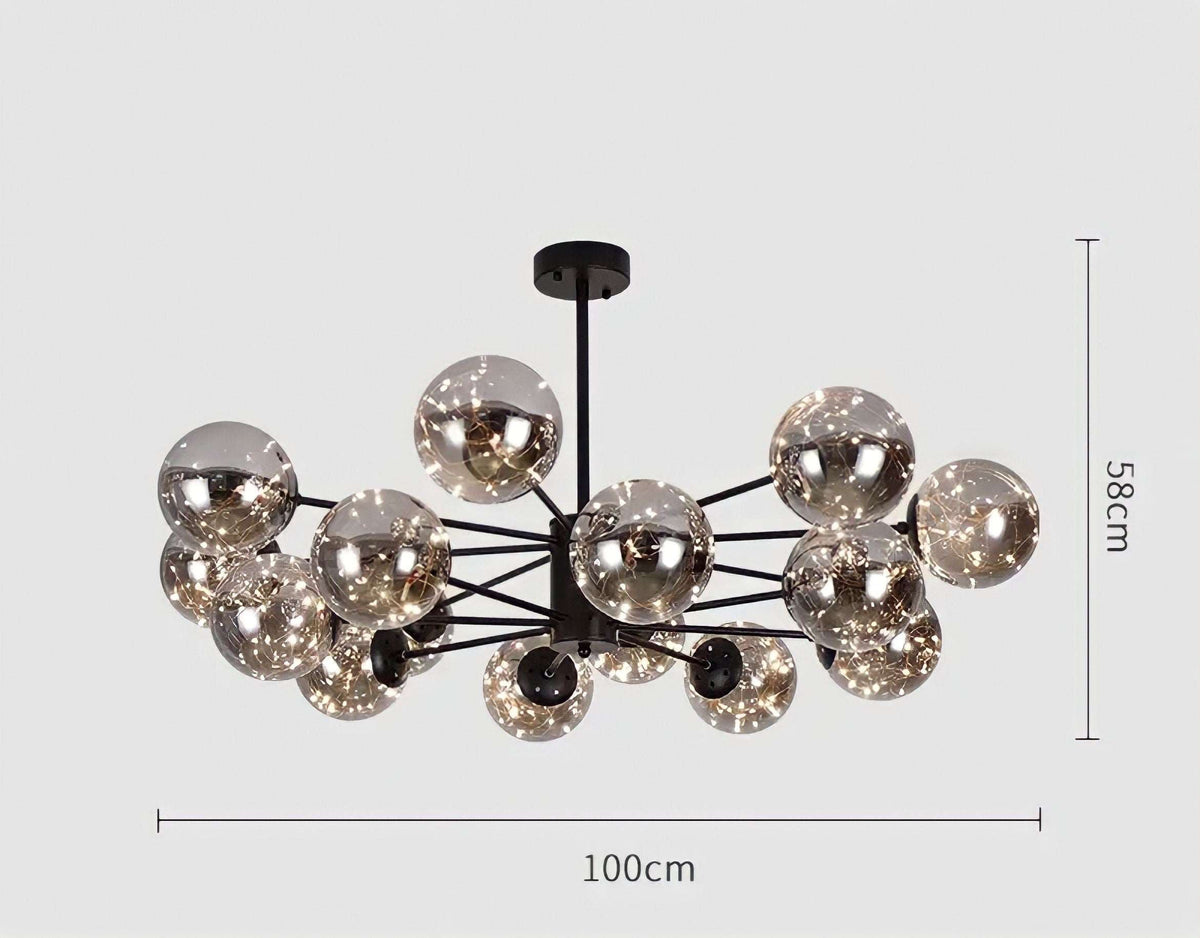 Plafonnier moderne à globes de verre effet ciel étoilé, vue 14