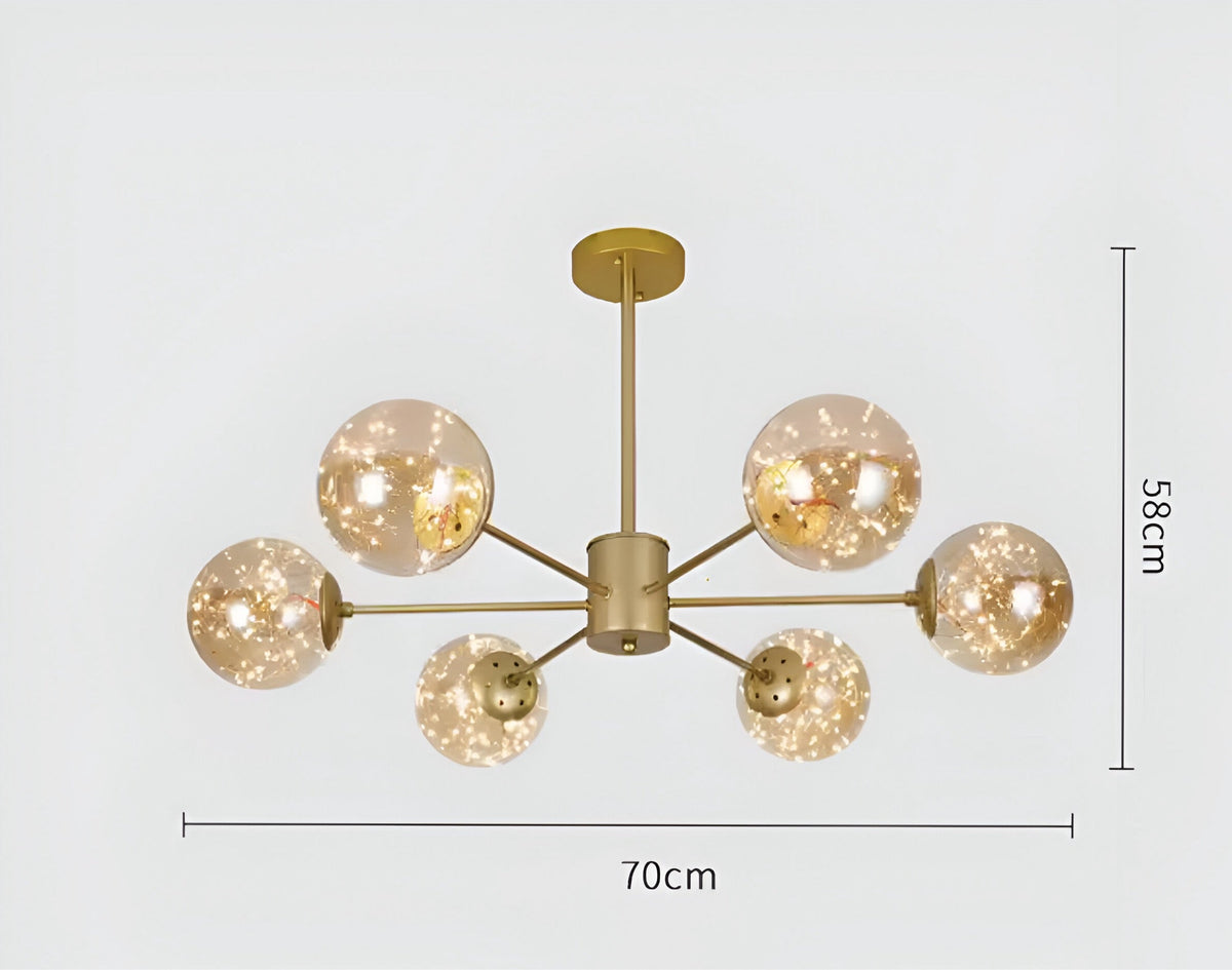 Plafonnier moderne à globes de verre effet ciel étoilé, vue 15