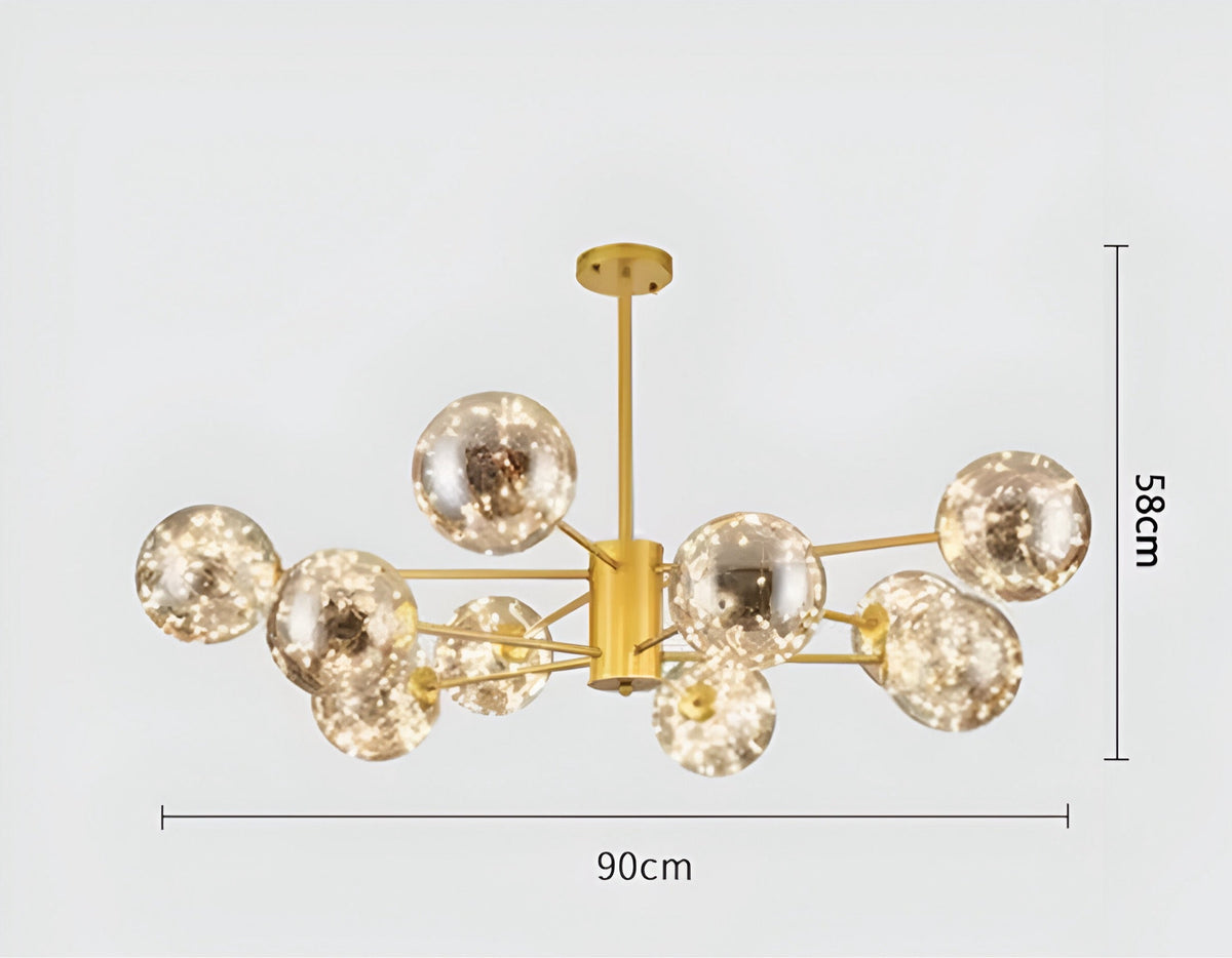 Plafonnier moderne à globes de verre effet ciel étoilé, vue 17