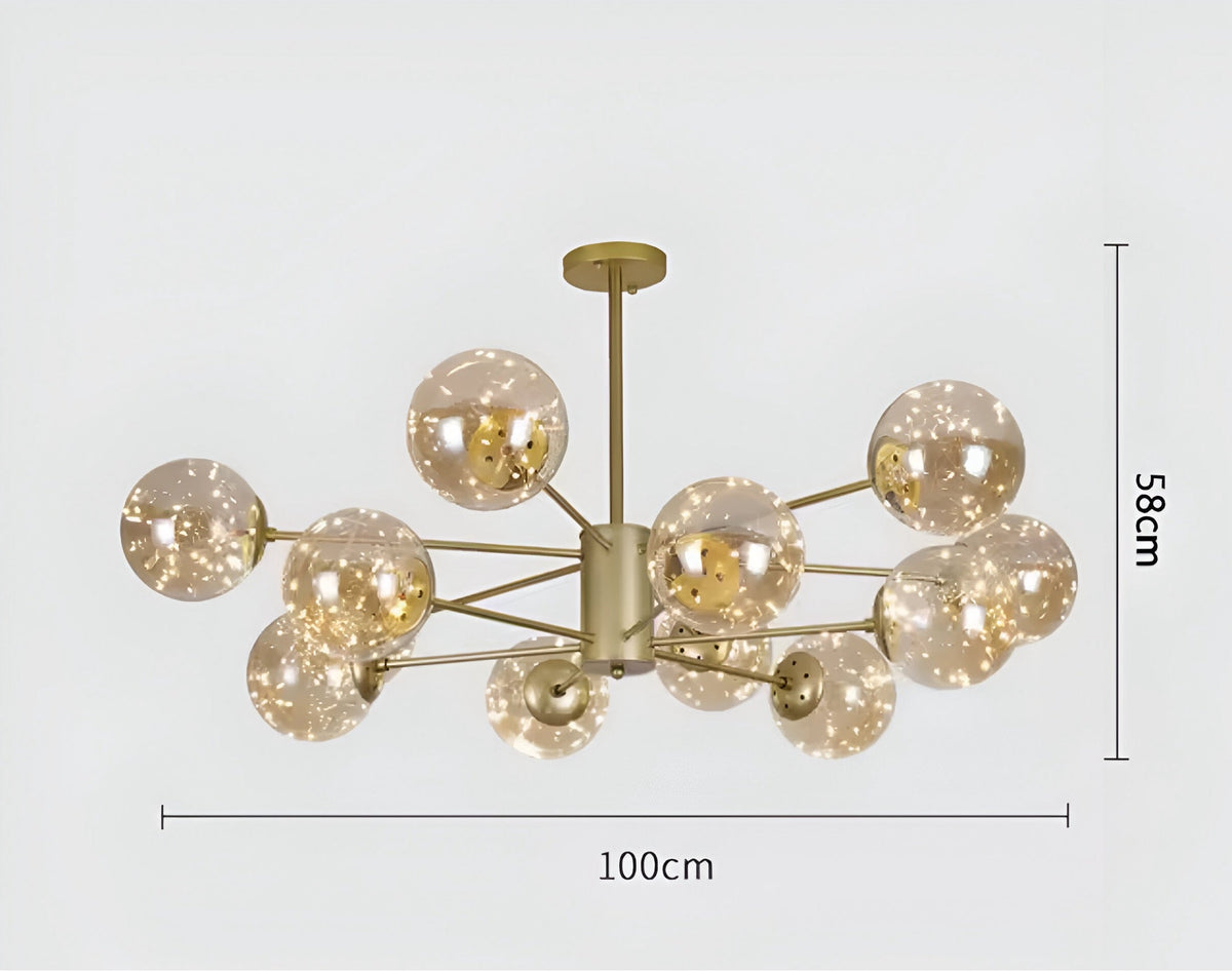 Plafonnier moderne à globes de verre effet ciel étoilé, vue 18