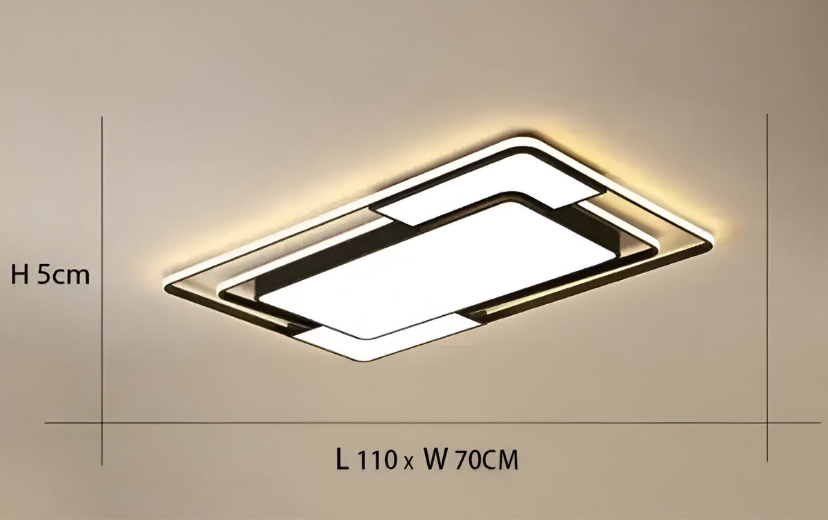 Plafonnier moderne à trois surfaces lumineuses noir et blanc, vue 11