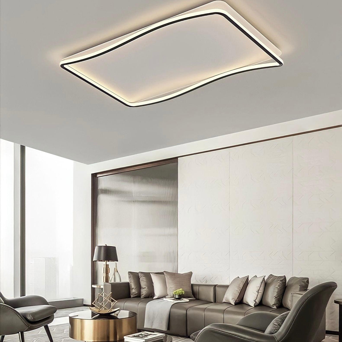 Plafonnier moderne LED plat, rond, carré ou rectangulaire