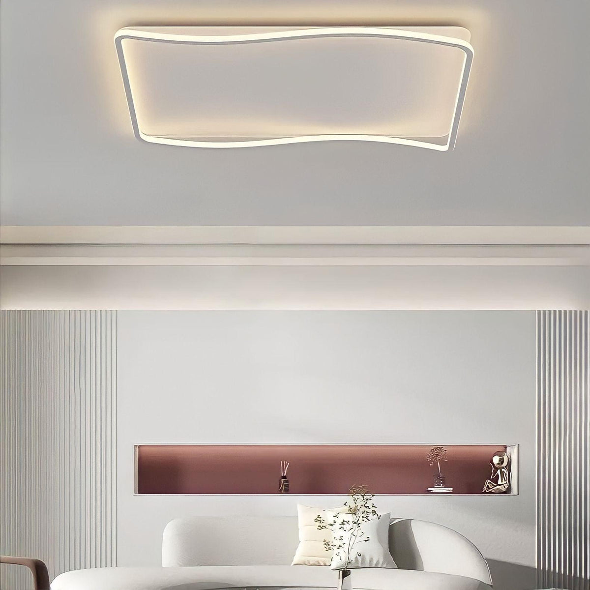 Plafonnier moderne LED plat, rond, carré ou rectangulaire, vue 2