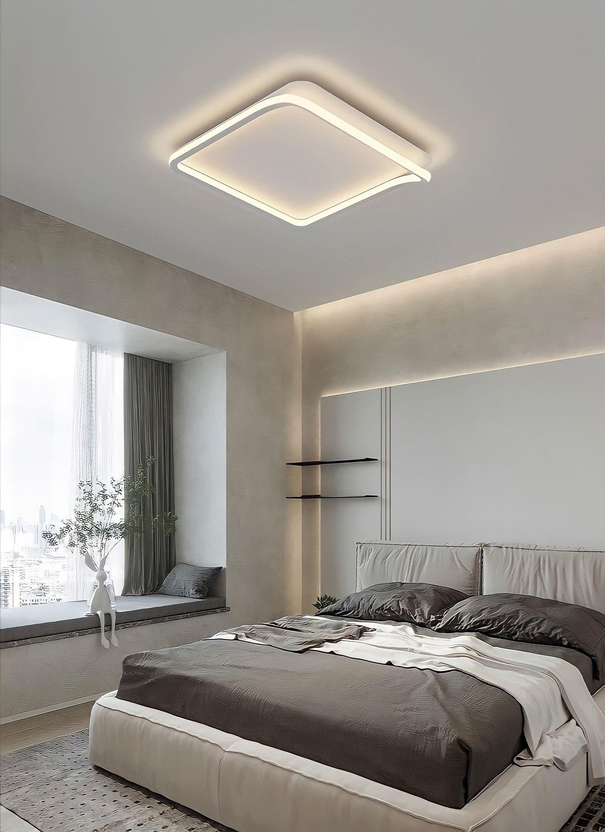 Plafonnier moderne LED plat, rond, carré ou rectangulaire, vue 3