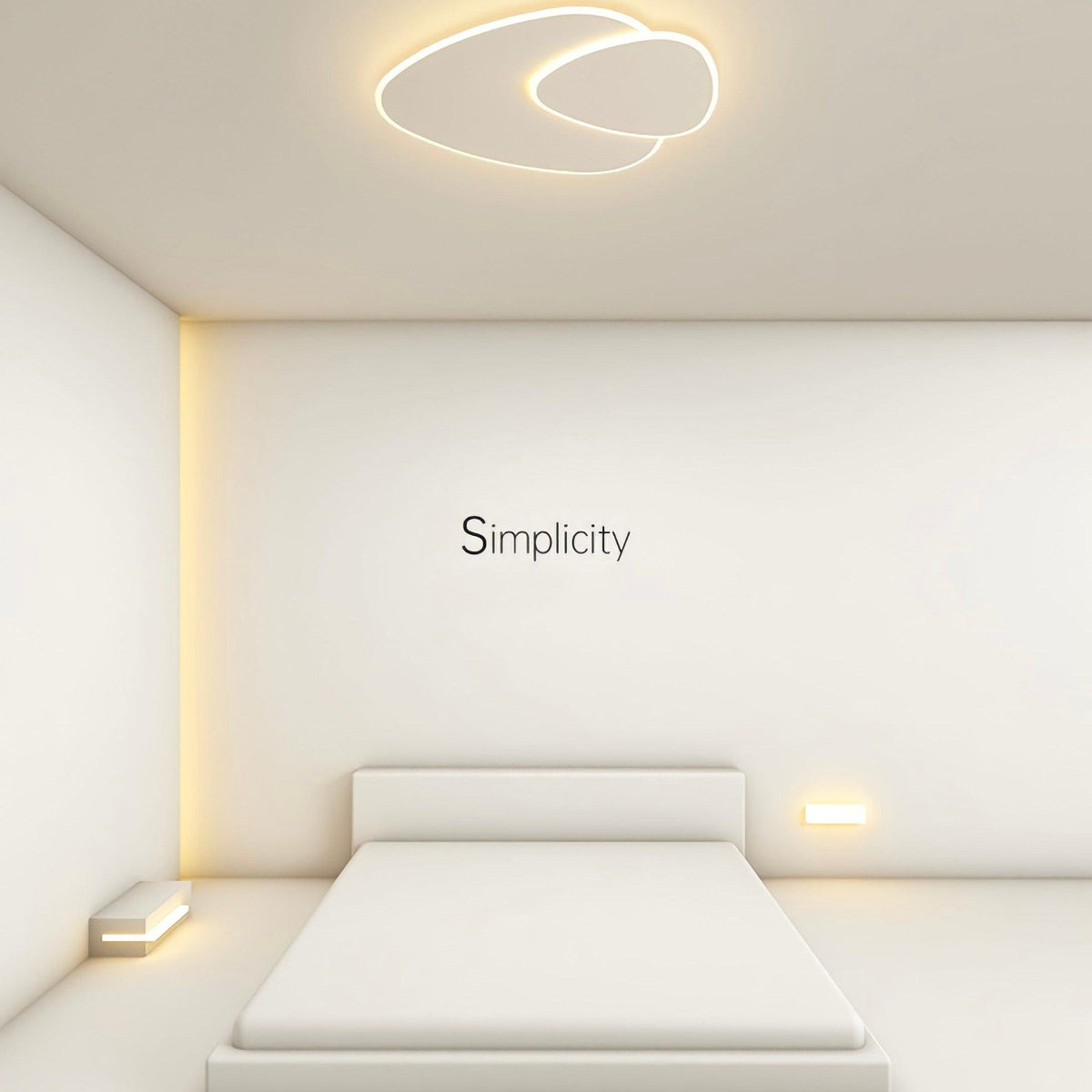 Plafonnier moderne LED rectangulaire avec télécommande, vue 3