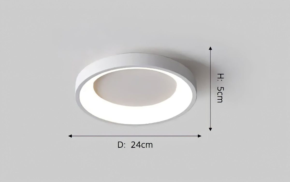 Plafonnier moderne rond et plat en aluminium, noir ou blanc, vue 11