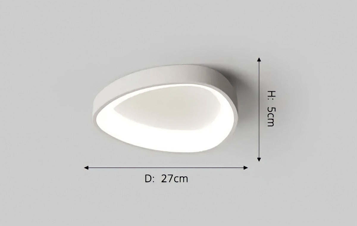 Plafonnier moderne rond et plat en aluminium, noir ou blanc, vue 12