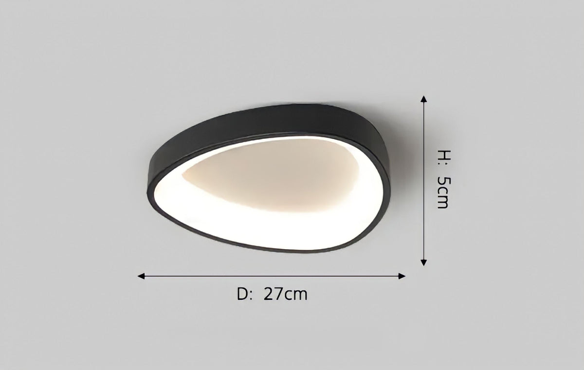 Plafonnier moderne rond et plat en aluminium, noir ou blanc, vue 14