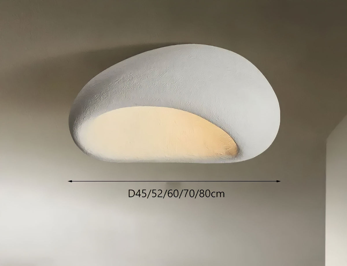 Plafonnier wabi-sabi en résine blanche ou grise, Ø 45 à 80 cm, vue 4