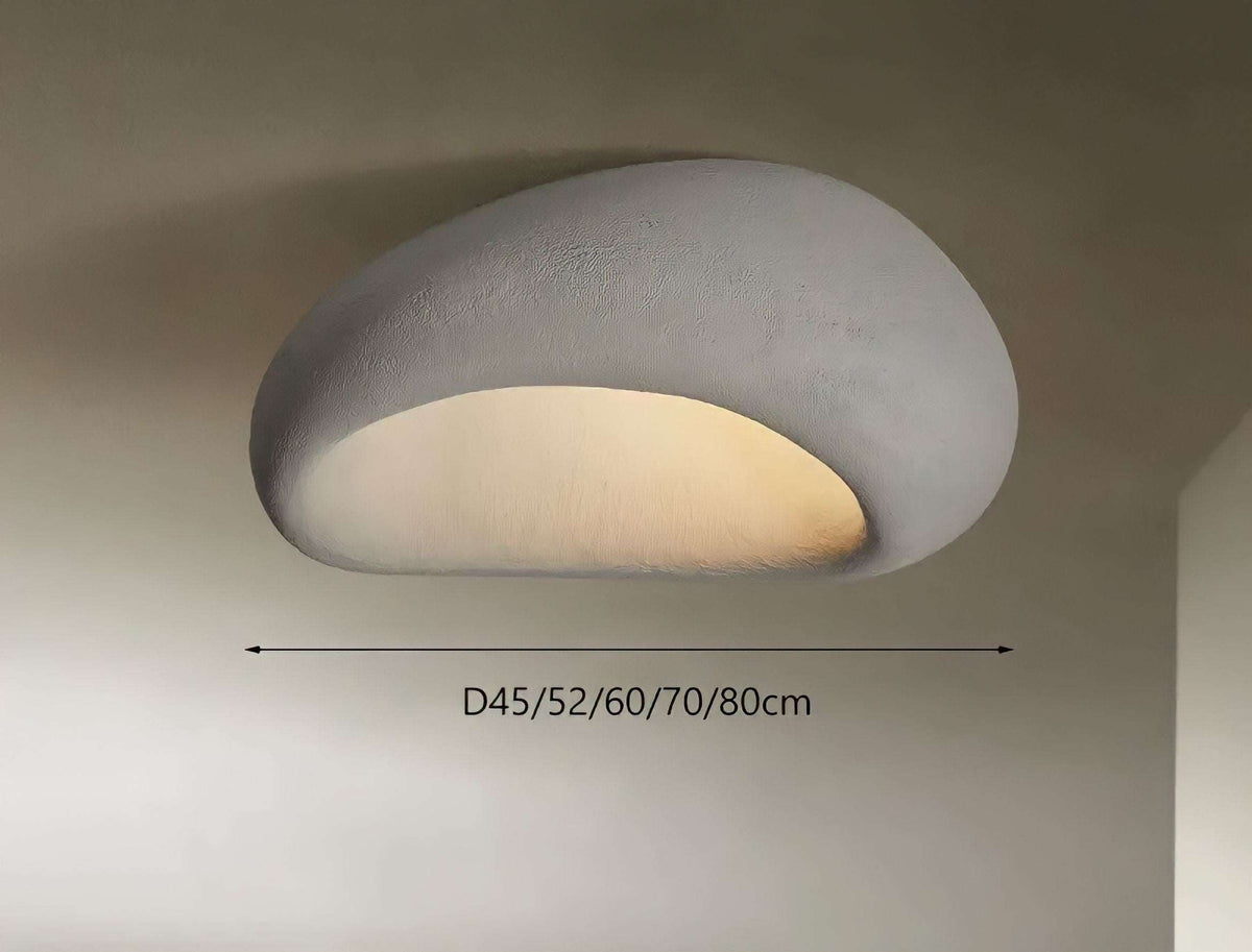 Plafonnier wabi-sabi en résine blanche ou grise, Ø 45 à 80 cm, vue 5