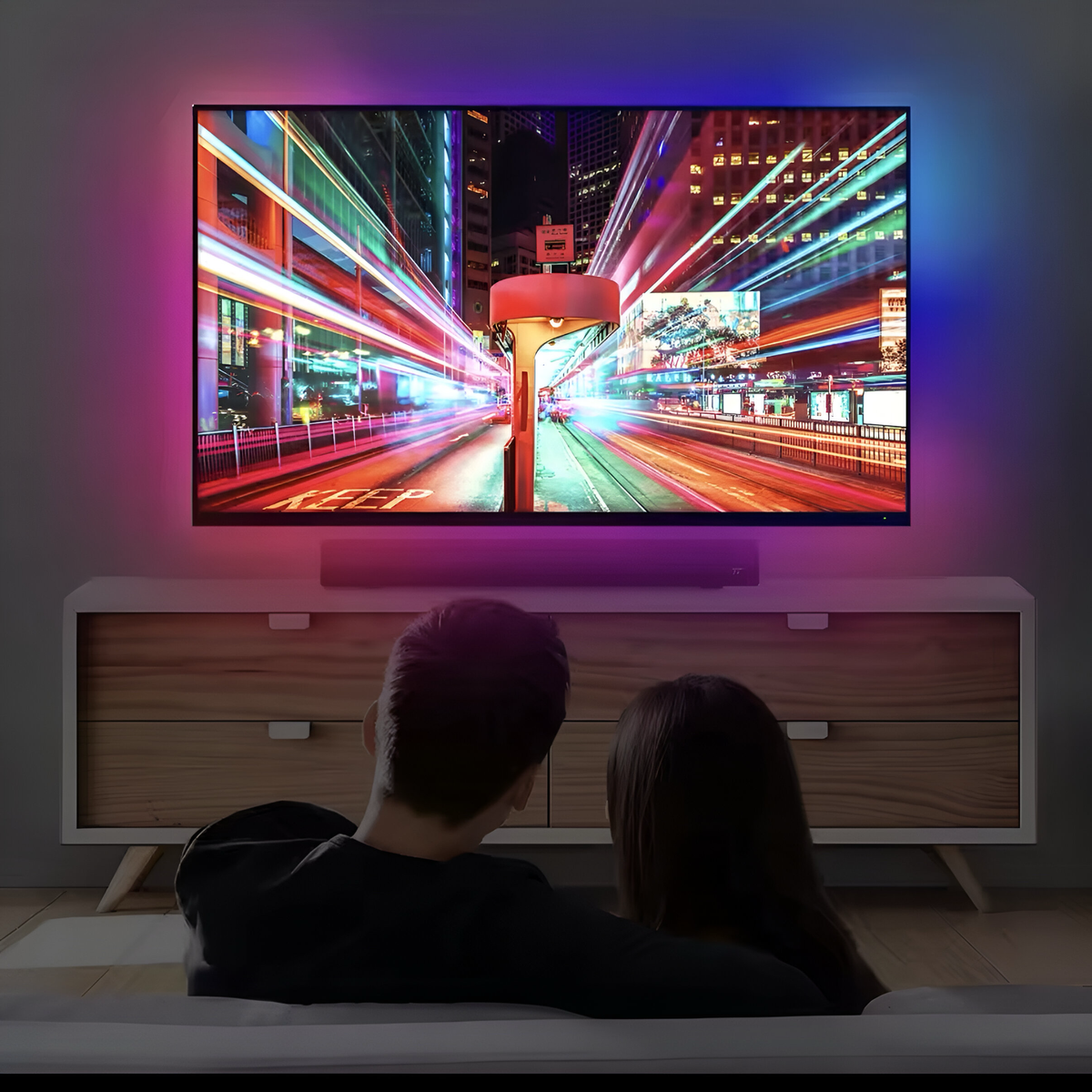 Ruban LED TV synchronisé à l'image par boîtier HDMI