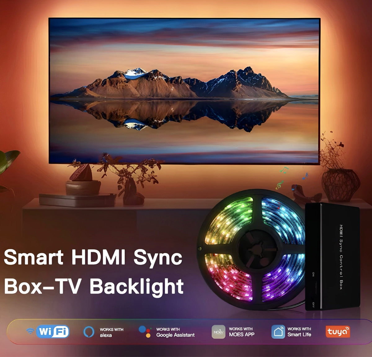 Ruban LED TV synchronisé à l'image par boîtier HDMI, vue 2