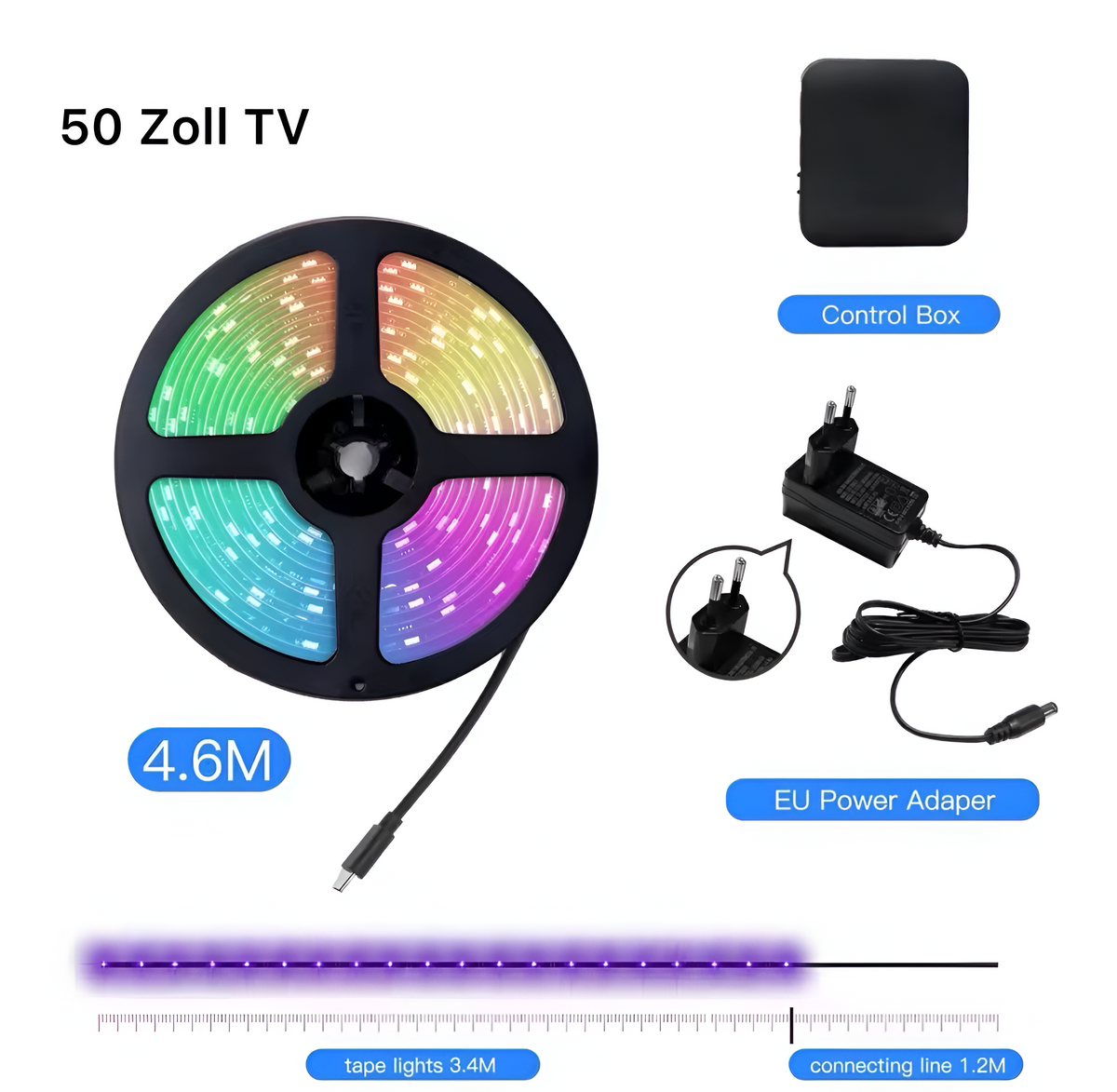Ruban LED TV synchronisé à l'image par boîtier HDMI, vue 6