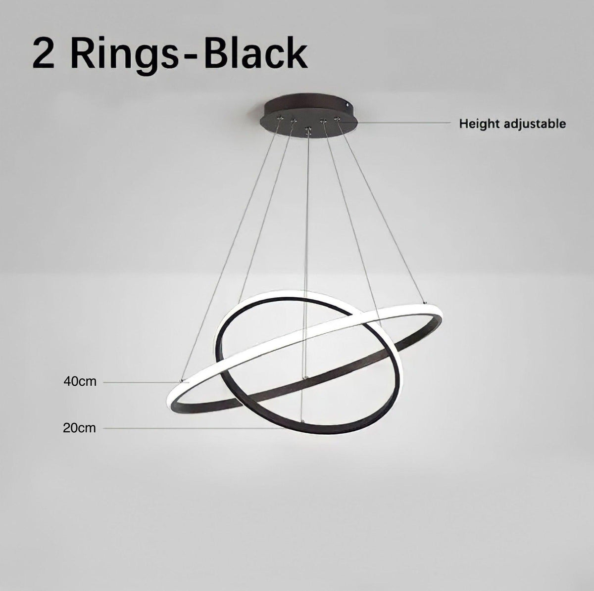 Suspension anneau LED à 2 ou 3 cercles décalés Polar Circle, vue 11