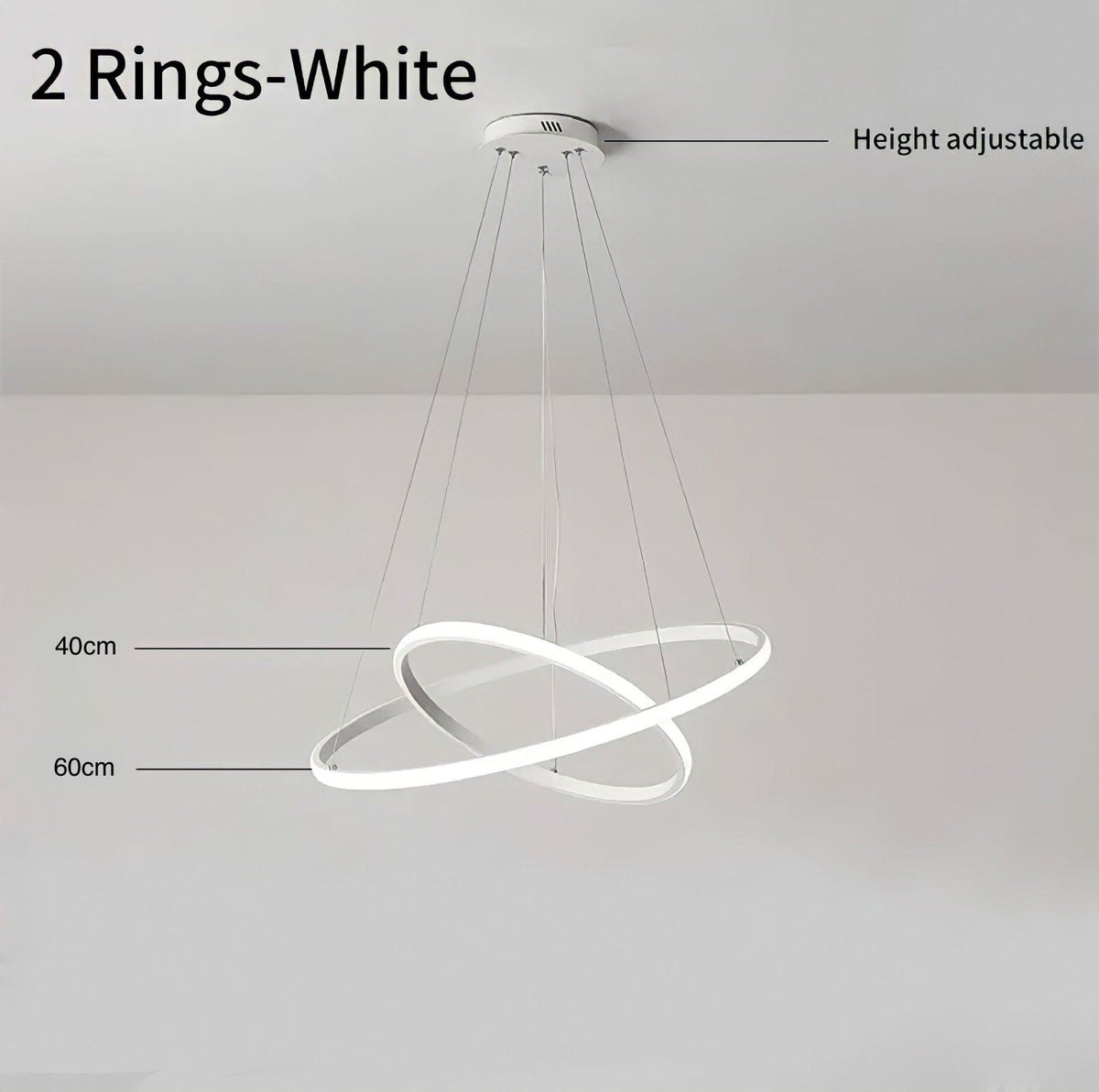 Suspension anneau LED à 2 ou 3 cercles décalés Polar Circle, vue 16