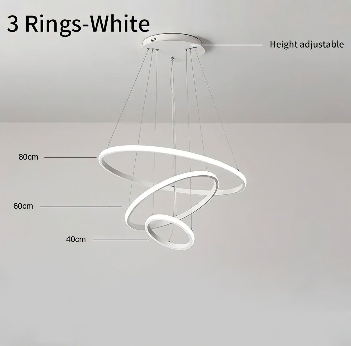 Suspension anneau LED à 2 ou 3 cercles décalés Polar Circle, vue 18