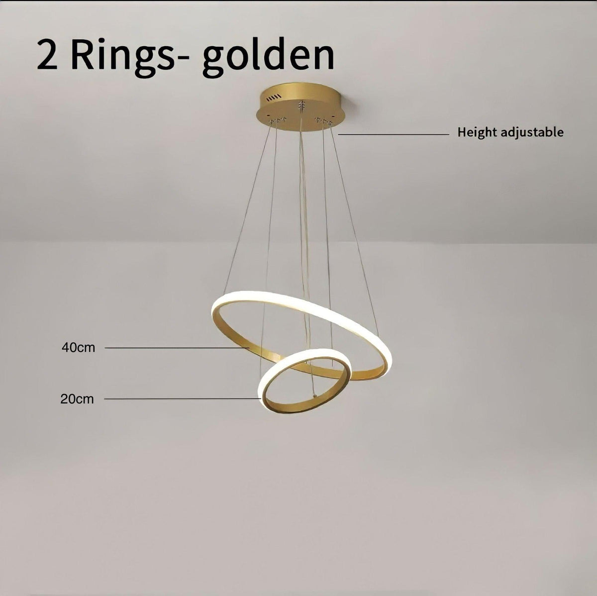Suspension anneau LED à 2 ou 3 cercles décalés Polar Circle, vue 19