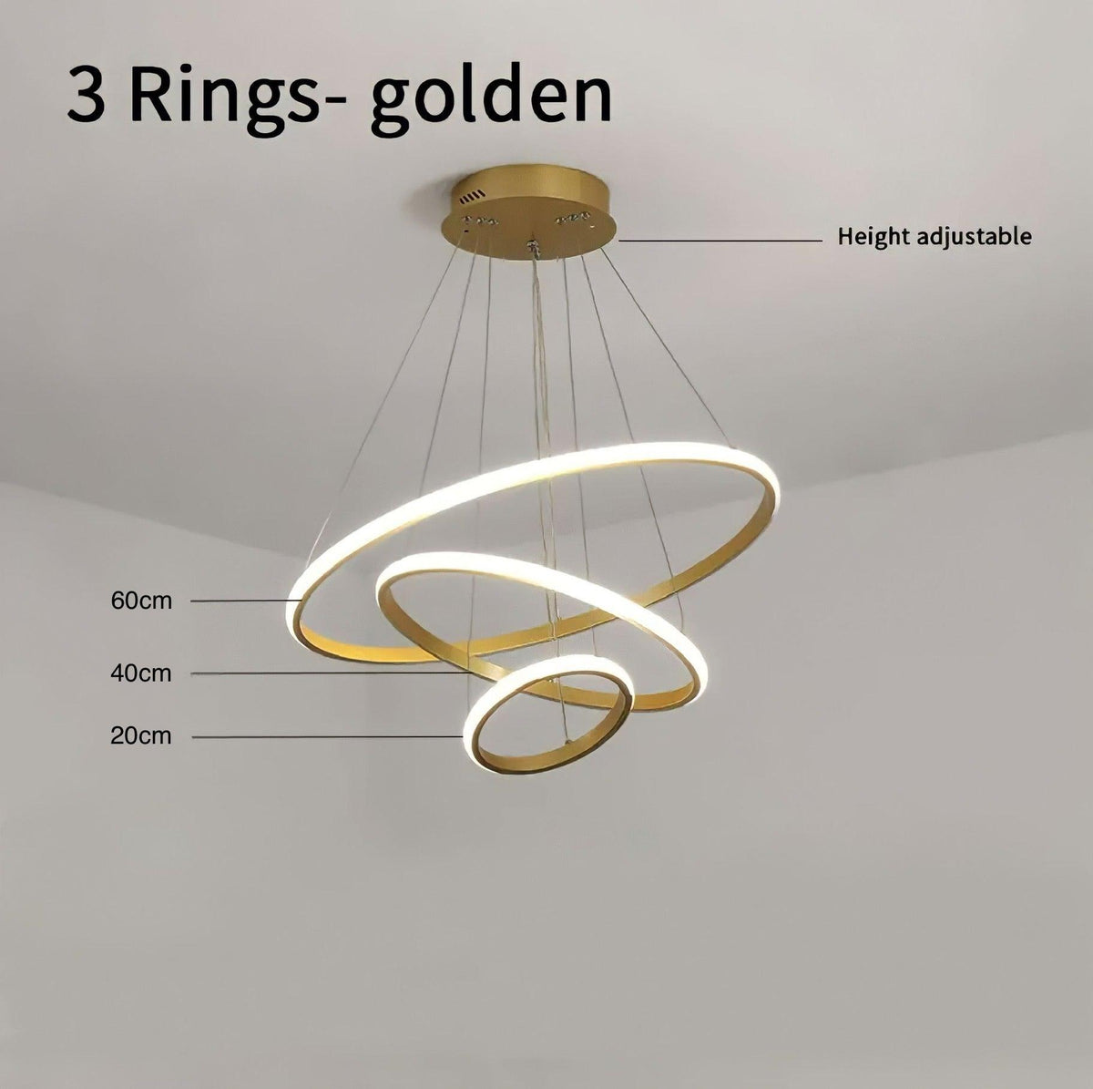 Suspension anneau LED à 2 ou 3 cercles décalés Polar Circle, vue 21