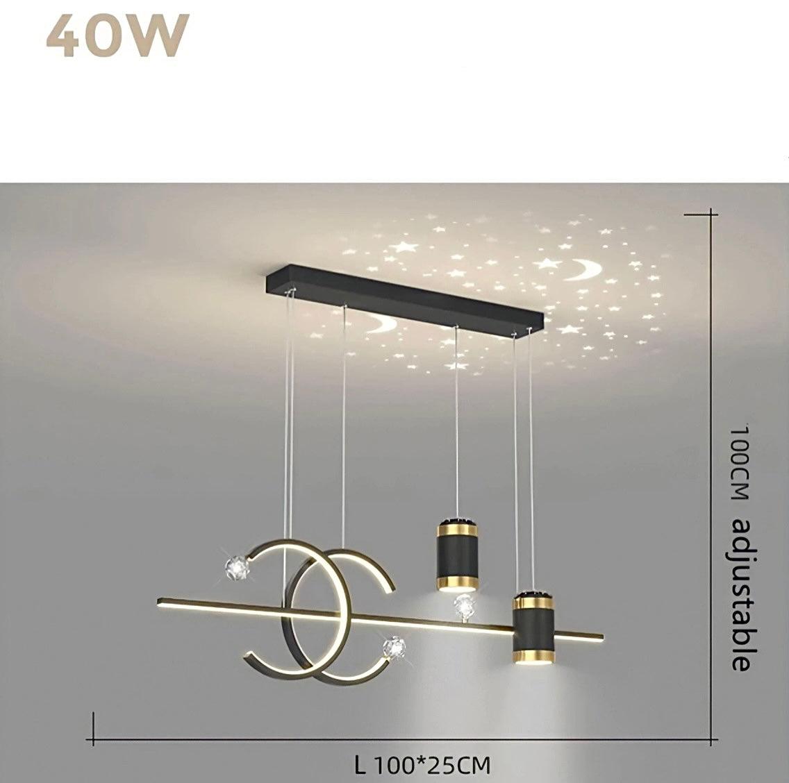 Suspension anneau LED à quatre éléments, 100 cm de long, vue 15