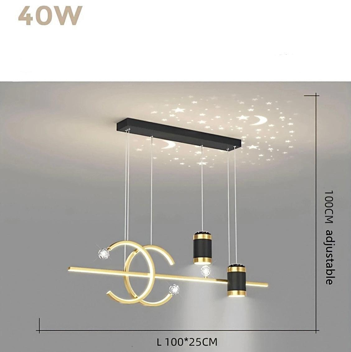 Suspension anneau LED à quatre éléments, 100 cm de long, vue 16