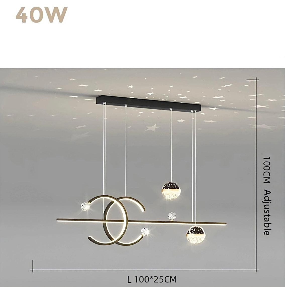 Suspension anneau LED à quatre éléments, 100 cm de long, vue 17