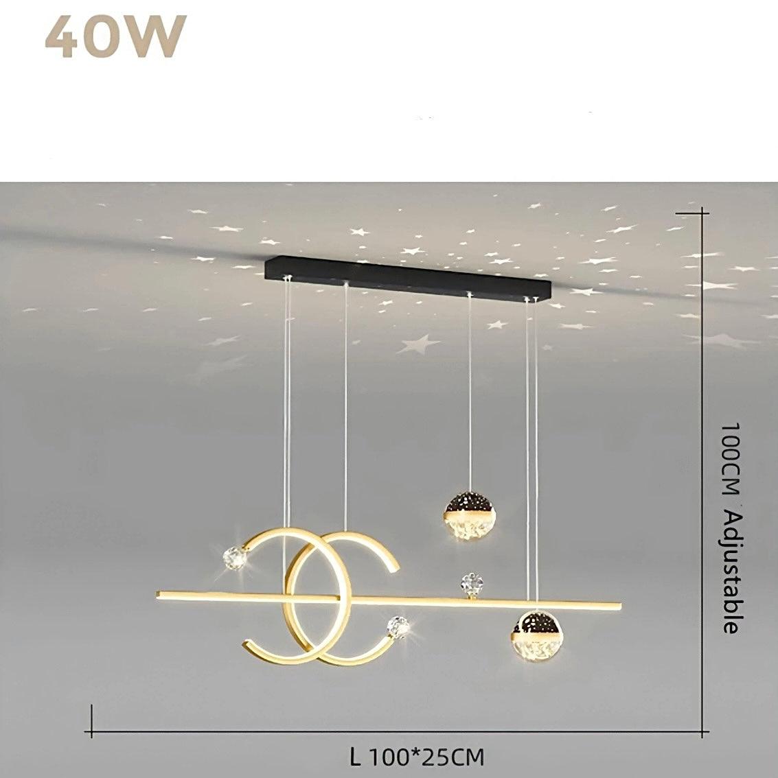 Suspension anneau LED à quatre éléments, 100 cm de long, vue 18