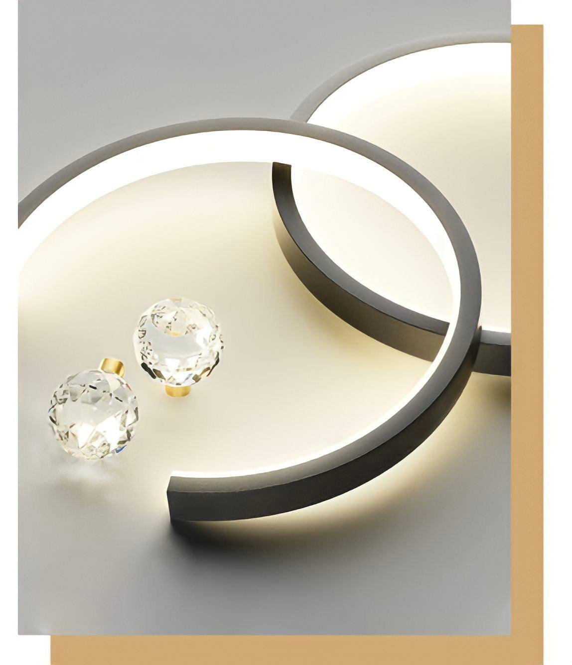 Suspension anneau LED à quatre éléments, 100 cm de long, vue 2
