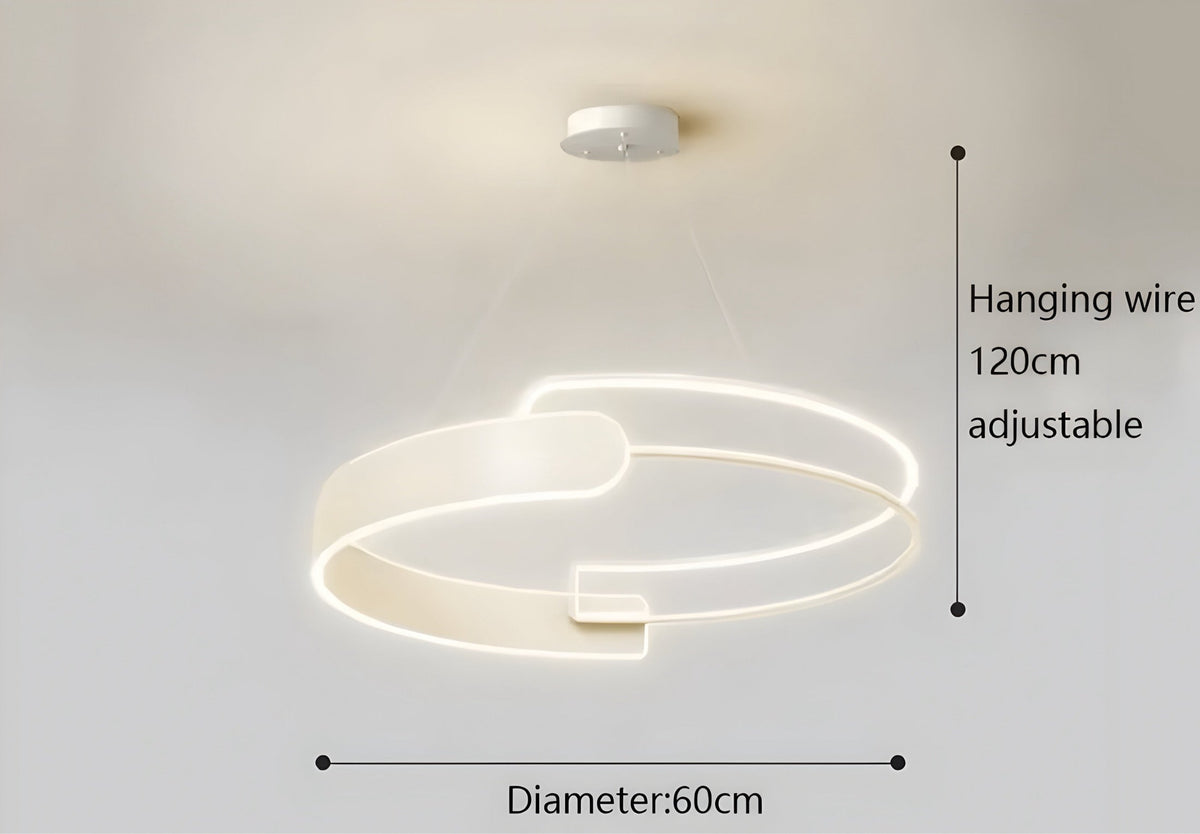 Suspension anneau LED bicolore mi-opaque mi-transparente, vue 6