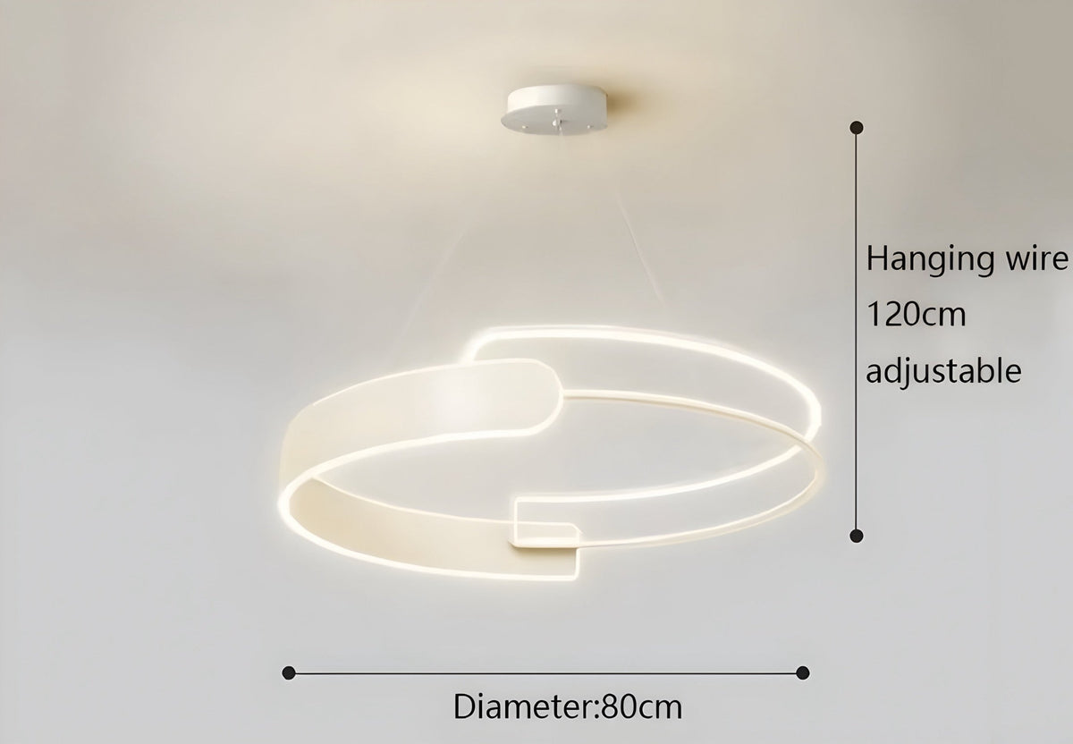Suspension anneau LED bicolore mi-opaque mi-transparente, vue 7