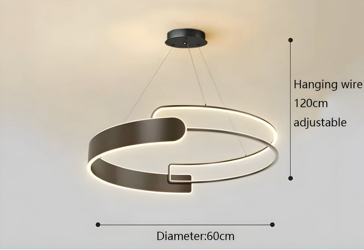 Suspension anneau LED bicolore mi-opaque mi-transparente, vue 8