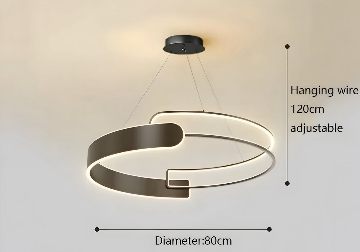 Suspension anneau LED bicolore mi-opaque mi-transparente, vue 9