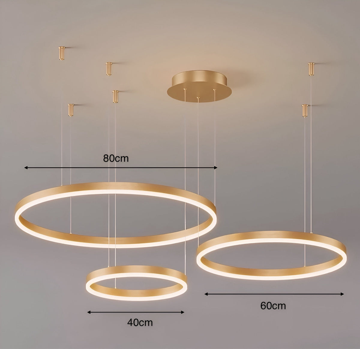 Suspension anneau LED de 1 à 5 cercles en aluminium Halo, vue 15