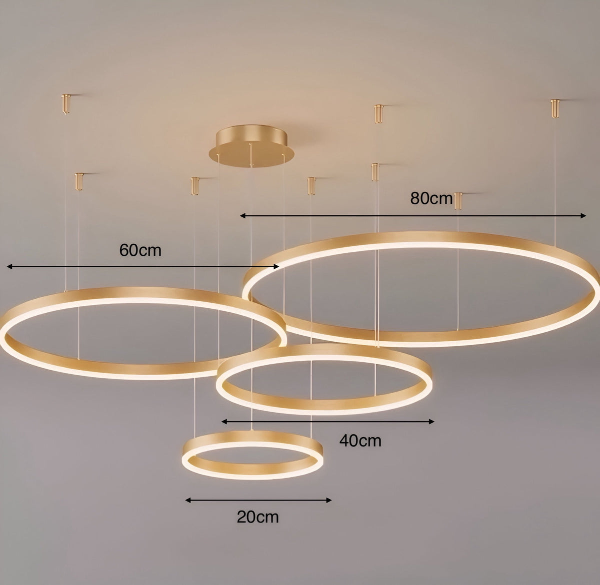 Suspension anneau LED de 1 à 5 cercles en aluminium Halo, vue 16