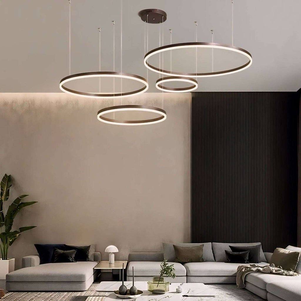 Suspension anneau LED de 1 à 5 cercles en aluminium Halo, vue 5