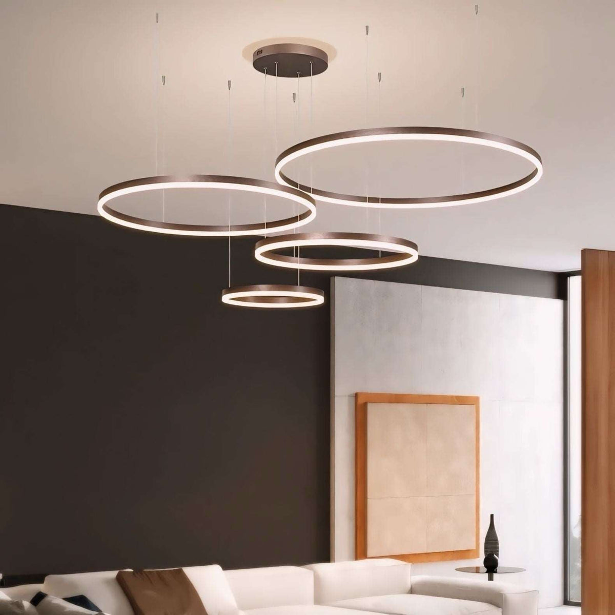 Suspension anneau LED de 1 à 5 cercles en aluminium Halo, vue 8