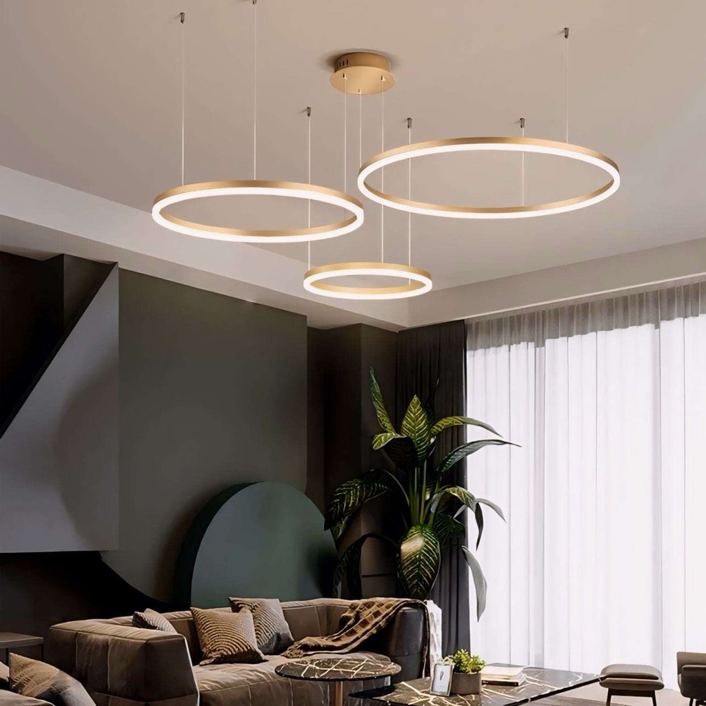 Suspension anneau LED de 1 à 5 cercles en aluminium Halo, vue 9