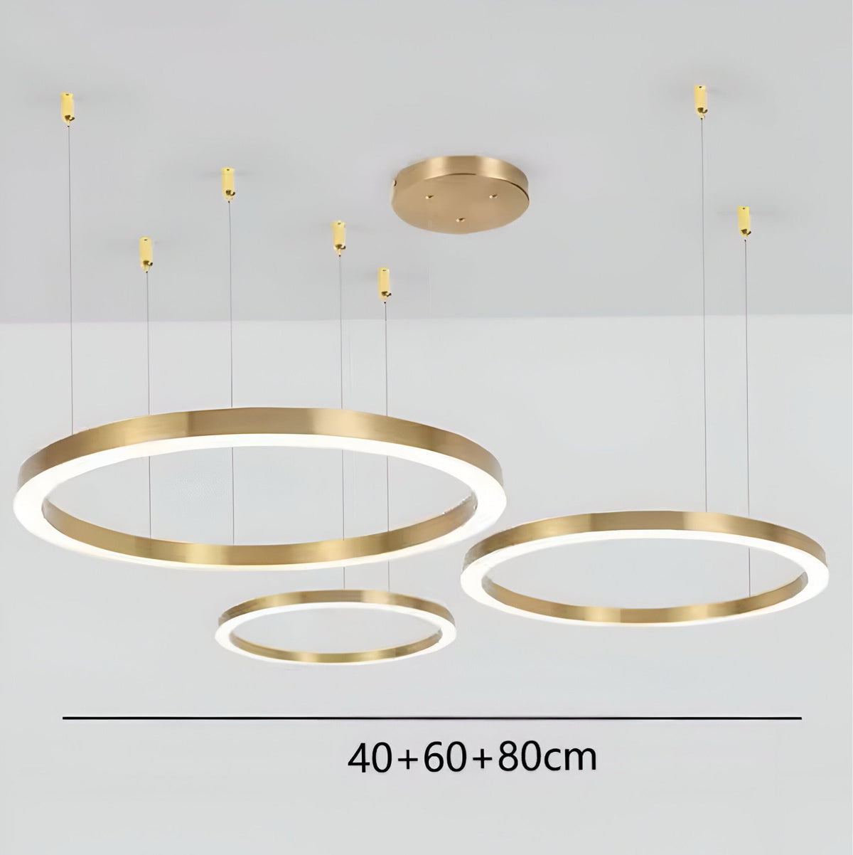 Suspension anneau LED dorée en acier inoxydable, 40 à 140 W, vue 10