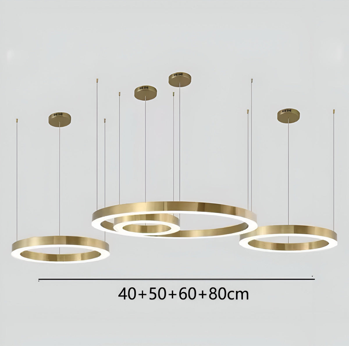 Suspension anneau LED dorée en acier inoxydable, 40 à 140 W, vue 12