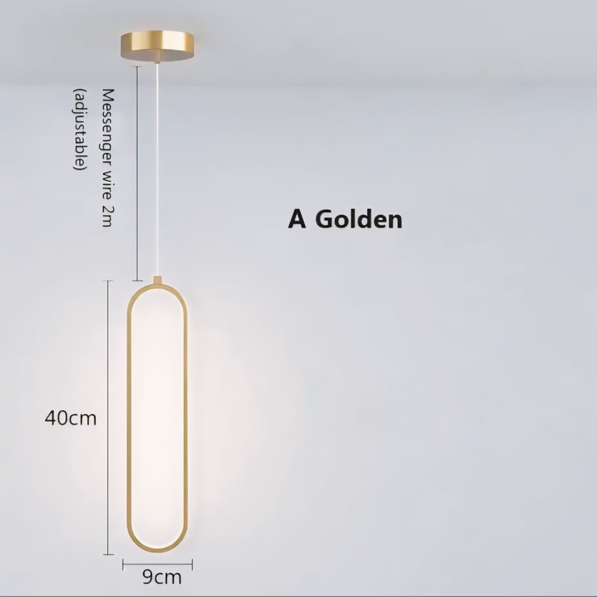 Suspension anneau LED en arc, une ou deux têtes, vue 5