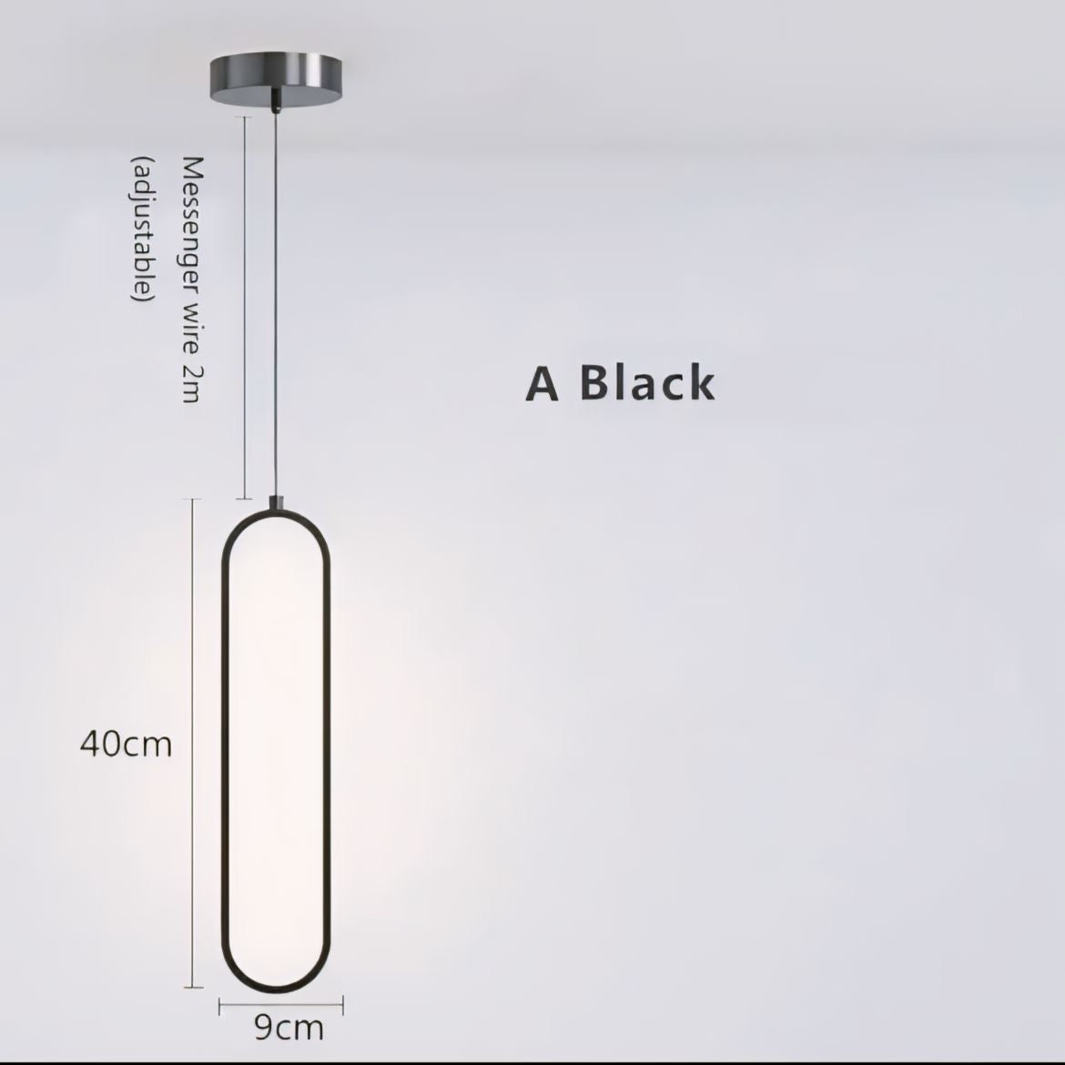 Suspension anneau LED en arc, une ou deux têtes, vue 7