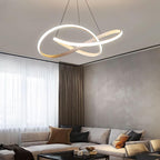 Suspension anneau LED en courbes de fer Slancio