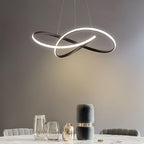 Suspension anneau LED en courbes de fer Slancio, vue 3