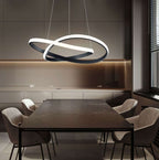 Suspension anneau LED en courbes de fer Slancio, vue 4