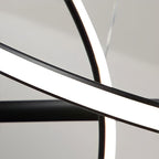 Suspension anneau LED en courbes de fer Slancio, vue 7