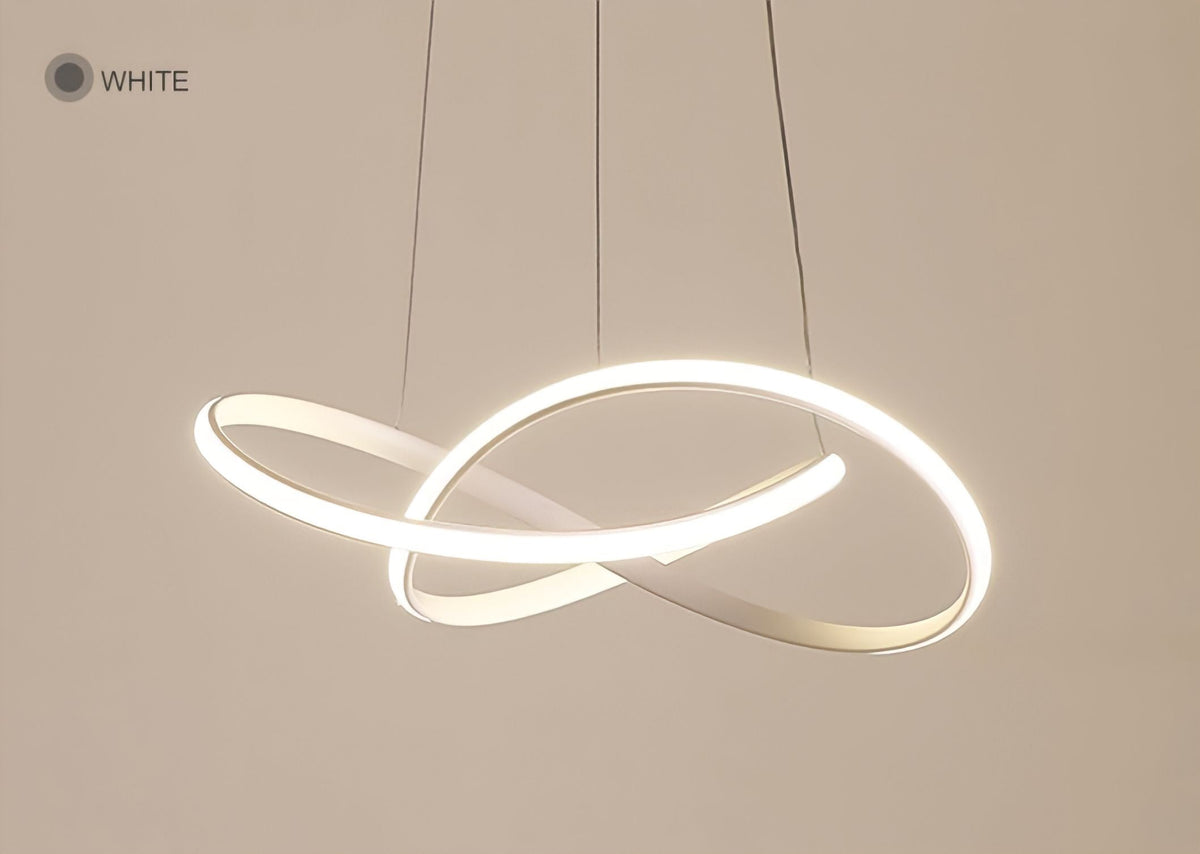 Suspension anneau LED en courbes de fer Slancio, vue 8
