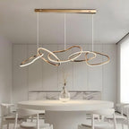 Suspension anneau LED fine en acier chromé Anello Arto
