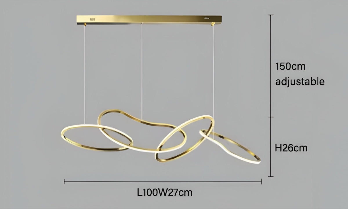 Suspension anneau LED fine en acier chromé Anello Arto, vue 16