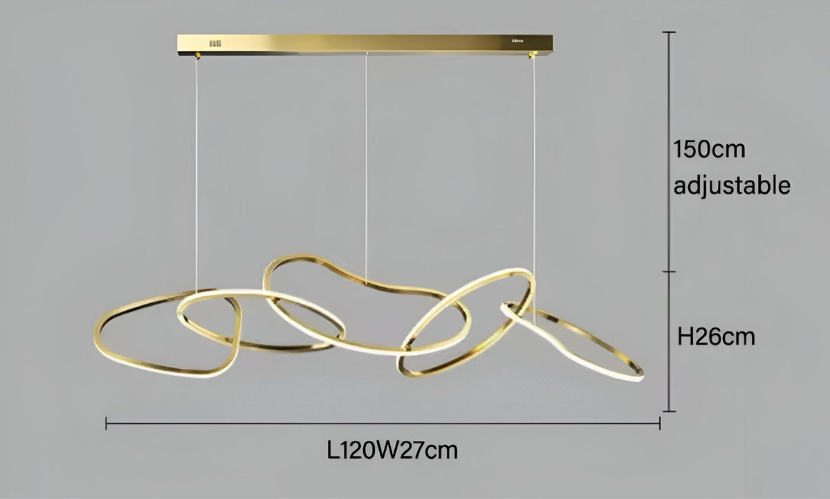 Suspension anneau LED fine en acier chromé Anello Arto, vue 17
