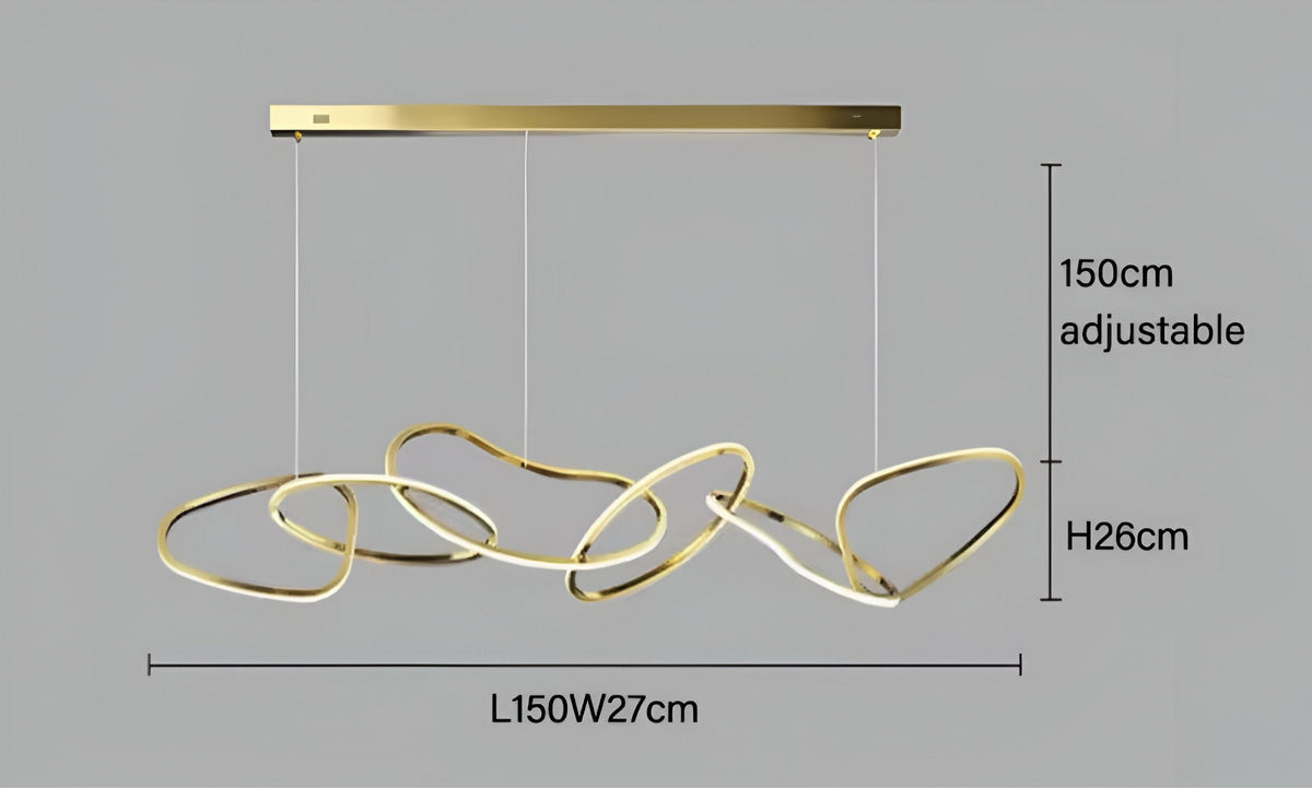 Suspension anneau LED fine en acier chromé Anello Arto, vue 18